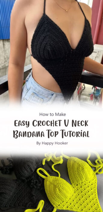 Easy Crochet V Neck Bandana Top Tutorial By Happy Hooker