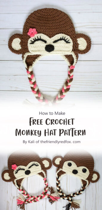 Free Crochet Monkey Hat Pattern By Kali of thefriendlyredfox. com