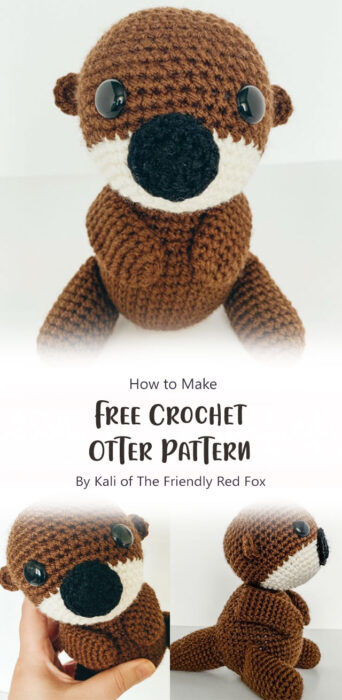 Free Crochet Otter Pattern By Kali of The Friendly Red Fox