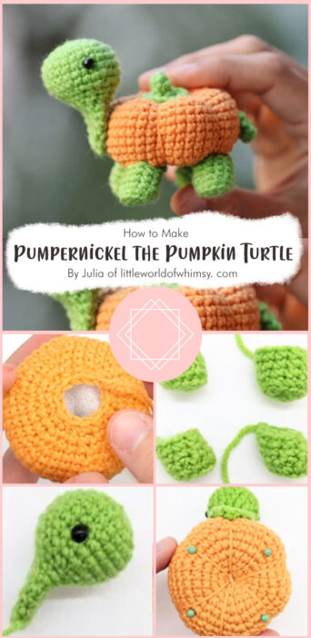 Pumpernickel the Pumpkin Turtle Free Crochet Pattern By Julia of littleworldofwhimsy. com