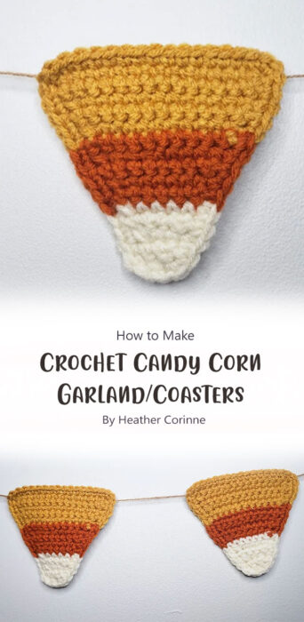 Crochet Candy Corn Garland/Coasters By Heather Corinne