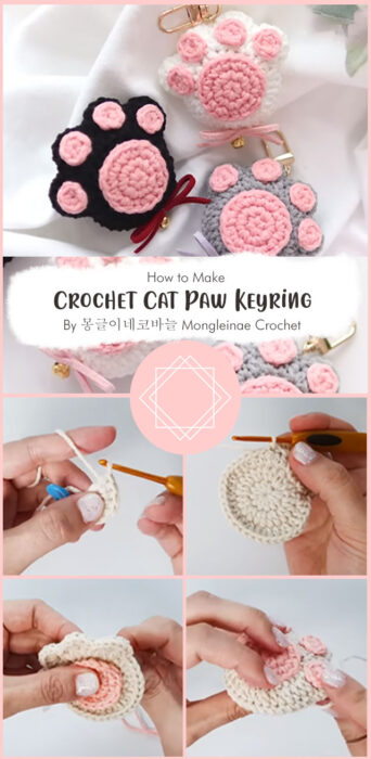 Crochet Cat Paw Keyring By 몽글이네코바늘 Mongleinae Crochet