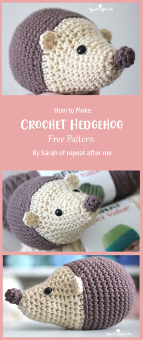Crochet Hedgehog By Sarah of repeat after me
