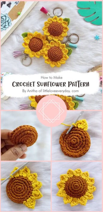 Crochet Sunflower Pattern By Anitha of littleloveeveryday. com