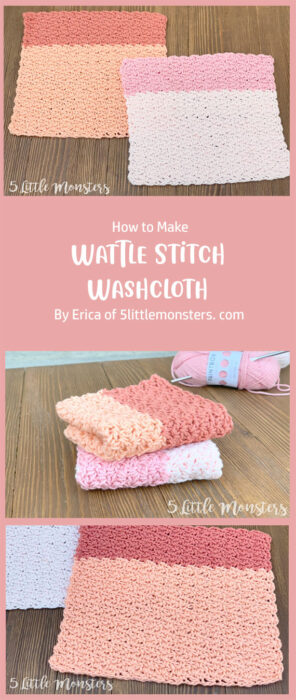 Wattle Stitch Washcloth By Erica of 5littlemonsters. com