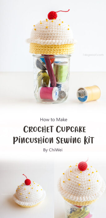 Crochet Cupcake Pincushion Sewing Kit By ChiWei