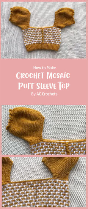 Crochet Mosaic Puff Sleeve Top By AC Crochets