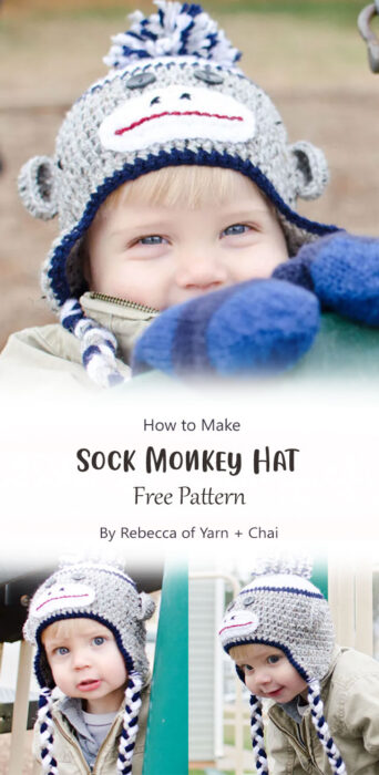 Sock Monkey Hat By Rebecca of Yarn + Chai