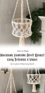 Easy Macrame Hanging Fruit Basket Free Tutorial Ideas - Carolinamontoni.com