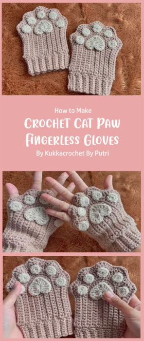 Crochet Cat Paw Fingerless Gloves Beginner Friendly By Kukkacrochet By Putri