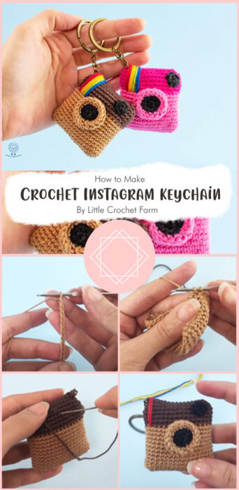 Crochet Instagram keychain By Little Crochet Farm