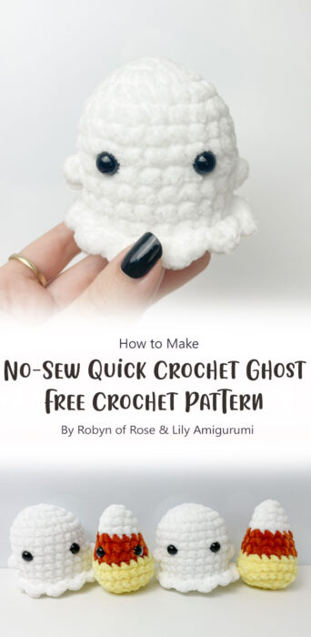 No-Sew Quick Crochet Ghost - Free Crochet Pattern By Robyn of Rose & Lily Amigurumi