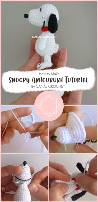 Snoopy Amigurumi Tutorial By CANAL CROCHET