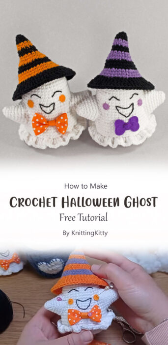Crochet Halloween Ghost By KnittingKitty
