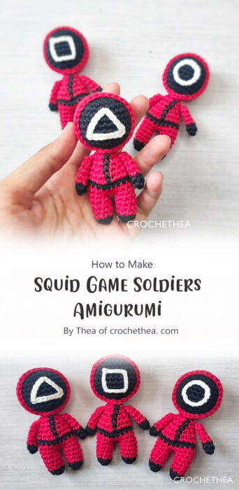 Squid Game Soldiers Amigurumi By Thea of crochethea. com