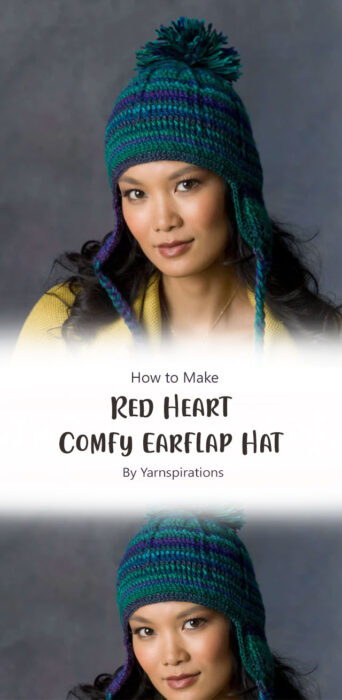 Red Heart Comfy Earflap Hat By Yarnspirations