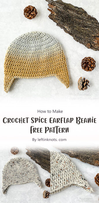 Crochet Spice Earflap Beanie - Free Pattern By leftinknots. com
