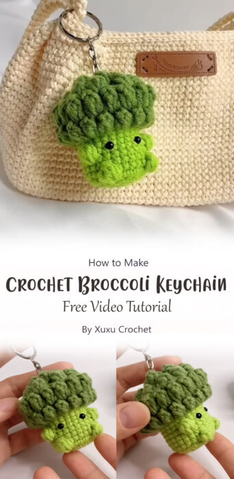 Crochet Broccoli Keychain By Xuxu Crochet