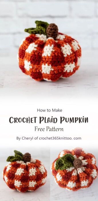 Crochet Plaid Pumpkin By Cheryl of crochet365knittoo. com