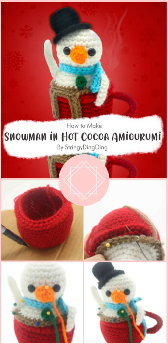 Snowman in Hot Cocoa Amigurumi Free Crochet Pattern By StringyDingDing
