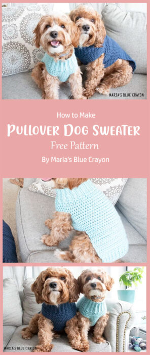 Pullover Dog Sweater By Maria's Blue Crayon