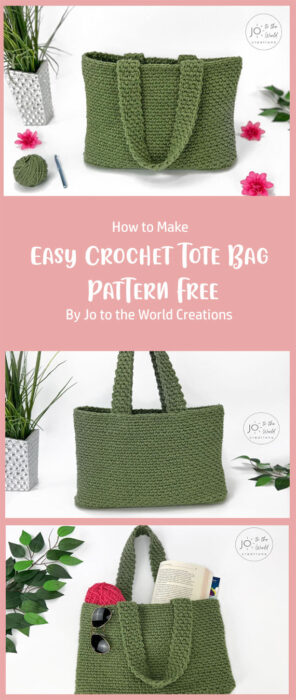 Easy Crochet Tote Bag Pattern (Free) By Jo to the World Creations