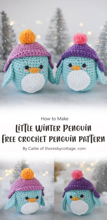 Little Winter Penguin - Free crochet penguin pattern By Caitie of thoresbycottage. com