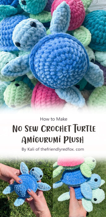 No Sew Crochet Turtle Amigurumi Plush By Kali of thefriendlyredfox. com