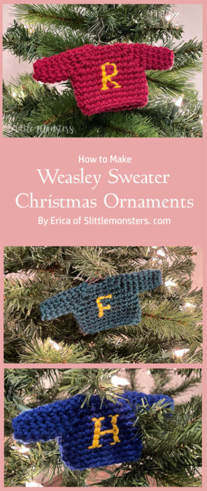 Weasley Sweater Christmas Ornaments By Erica of 5littlemonsters. com