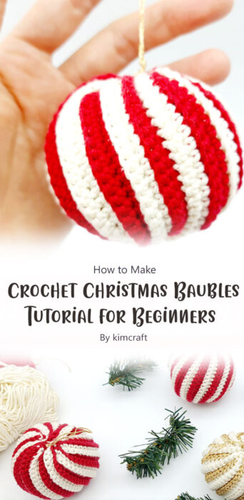 Crochet Christmas Baubles Tutorial for Beginners By kimcraft