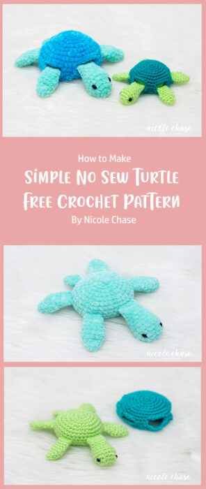 Simple No Sew Turtle - Free Crochet Pattern By Nicole Chase