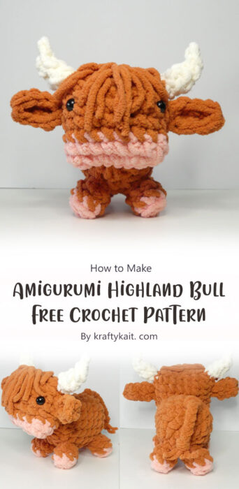 Amigurumi Highland Bull - Free Crochet Pattern By kraftykait. com