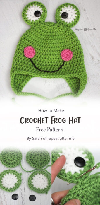 Crochet Frog Hat Pattern By Sarah of repeat after me