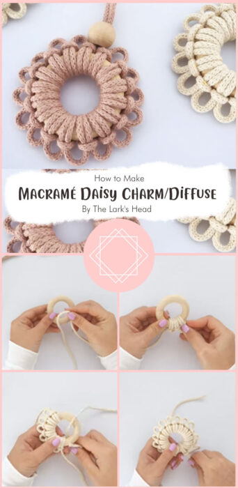 Easy DIY Macramé Daisy (Beginner Friendly) Charm/Diffuse By The Lark's Head