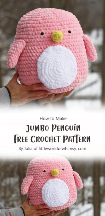 Jumbo Penguin Free Crochet Pattern By Julia of littleworldofwhimsy. com