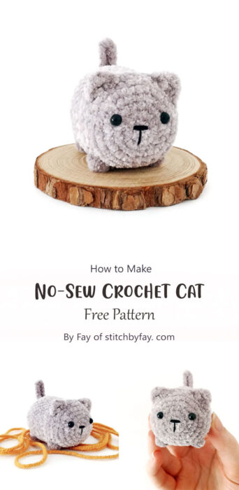 No-Sew Crochet Cat Pattern By Fay of stitchbyfay. com