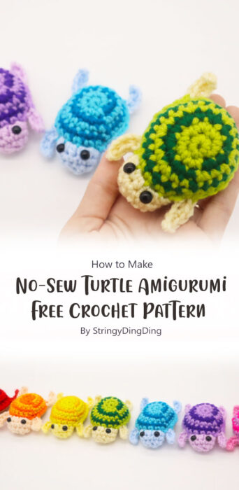 No-Sew Turtle Amigurumi Free Crochet Pattern By StringyDingDing