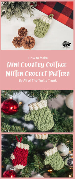 Mini Country Cottage Mitten Crochet Pattern By Ali of The Turtle Trunk