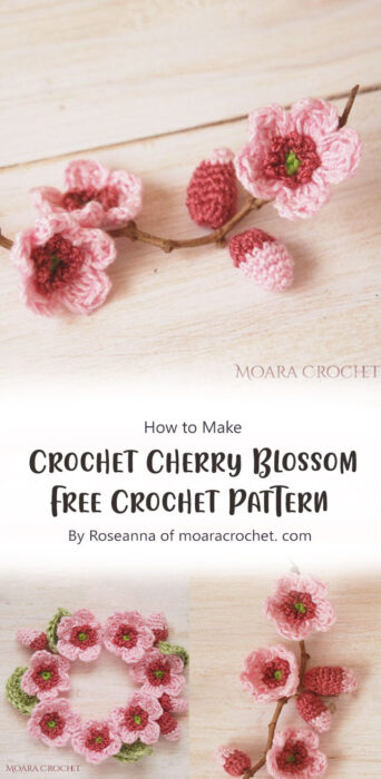 Crochet Cherry Blossom - Free Crochet Pattern By Roseanna of moaracrochet. com