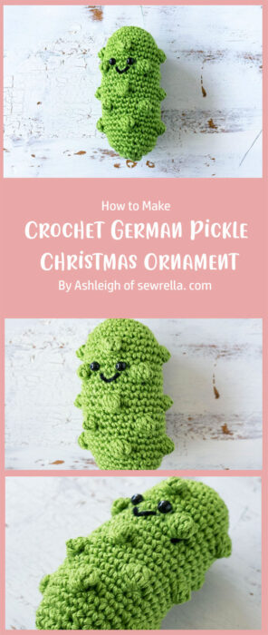 Crochet German Pickle Christmas Ornament By Ashleigh of sewrella. com