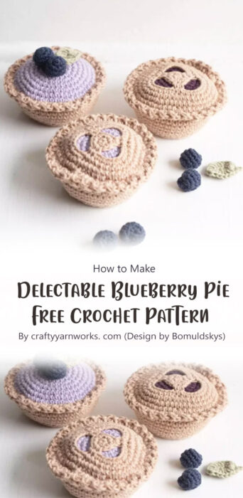 Delectable Blueberry Pie Free Crochet Pattern By craftyyarnworks. com (Design by Bomuldskys)