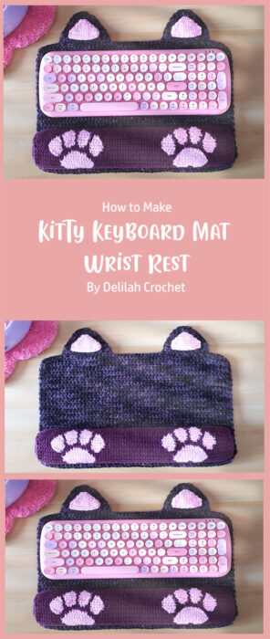 Kitty Keyboard Mat Wrist Rest By Delilah Crochet