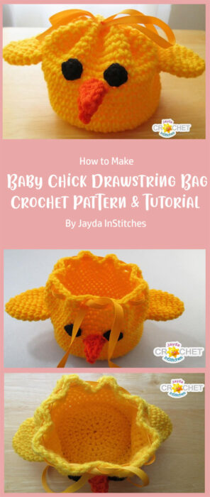 Baby Chick Drawstring Bag Crochet Pattern & Tutorial By Jayda InStitches