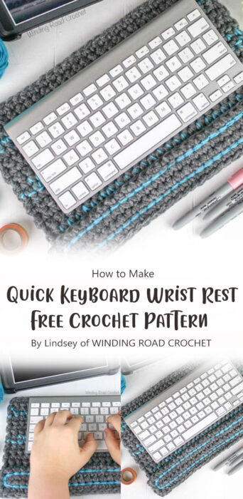 Quick Keyboard Wrist Rest Free Crochet Pattern By Lindsey of WINDING ROAD CROCHET