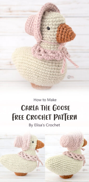 Carla the Goose Free Crochet Pattern By Elisa's Crochet