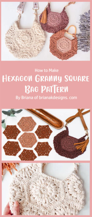 Hexagon Granny Square Bag Pattern By Briana of brianakdesigns. com