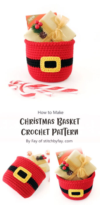 Christmas Basket Crochet Pattern By Fay of stitchbyfay. com