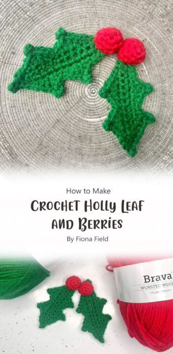 How to Crochet Holly Leaf and Berries By Fiona Field
