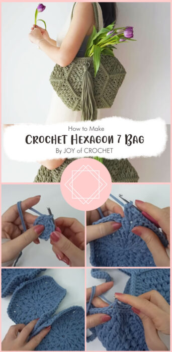 Crochet Hexagon 7 Bag By JOY of CROCHET