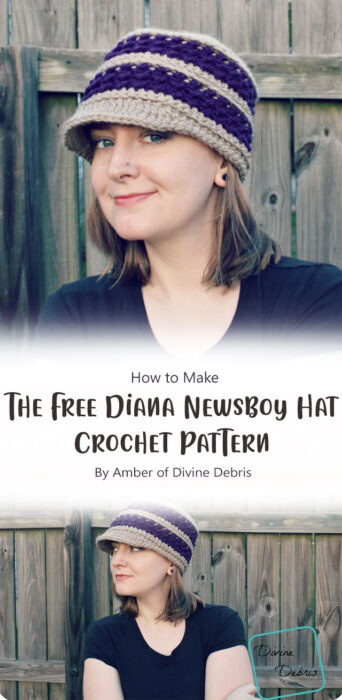 Diana, Again - The Free Diana Newsboy Hat Crochet Pattern By Amber of Divine Debris